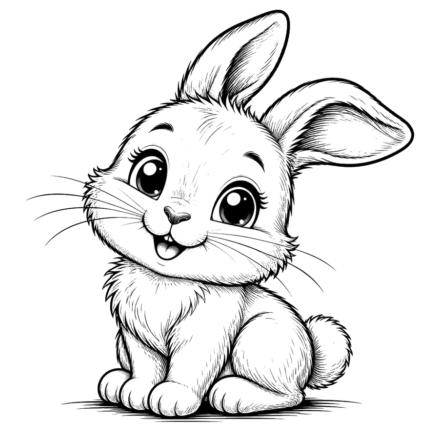 Cute Baby Bunny Sketch