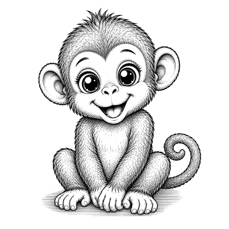 Cute Baby Monkey With A Big Smile