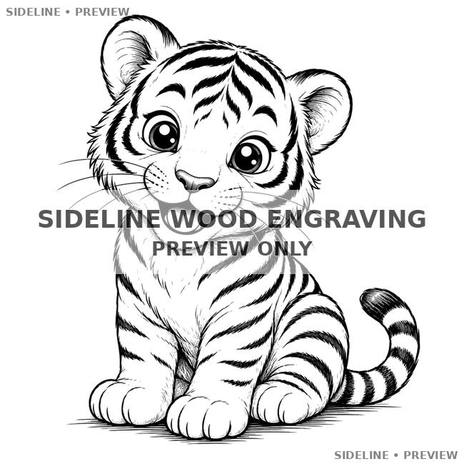 Cute Baby Tiger Cub Illustration