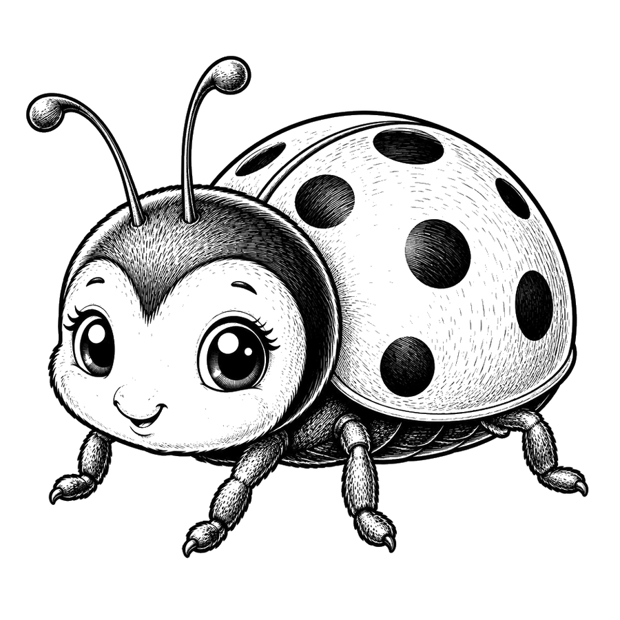 Cute Smiling Ladybug Illustration