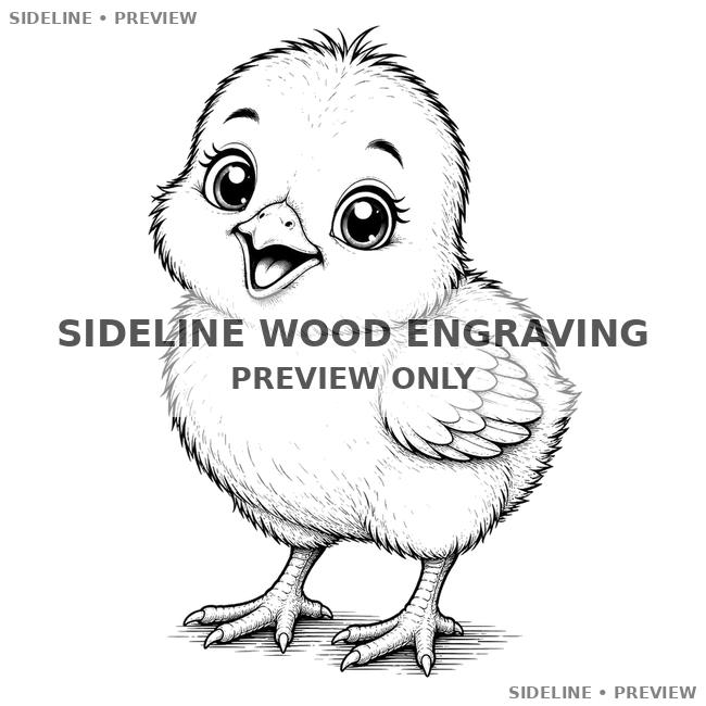 Fluffy Chick In Detailed Line Art Fluffy Chick In Detailed Line Art