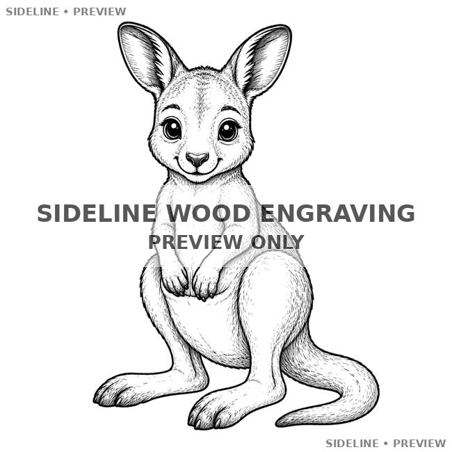 Friendly Joey In Black And White Engraving