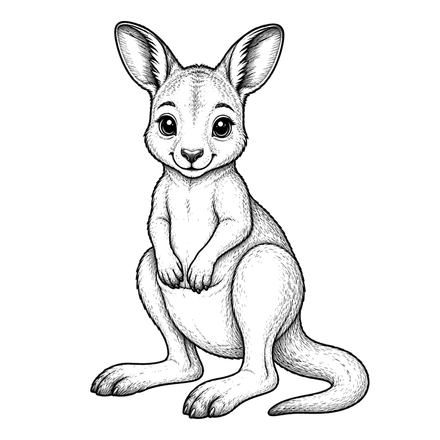 Friendly Joey In Black And White Engraving