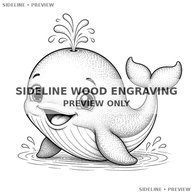 Happy Baby Whale Splashing Playfully