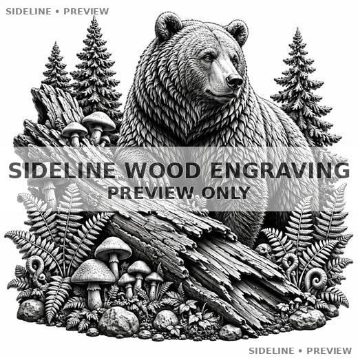 Bear And Woodland Relief Sculpture