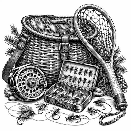 Classic Fly Fishing Gear Still Life