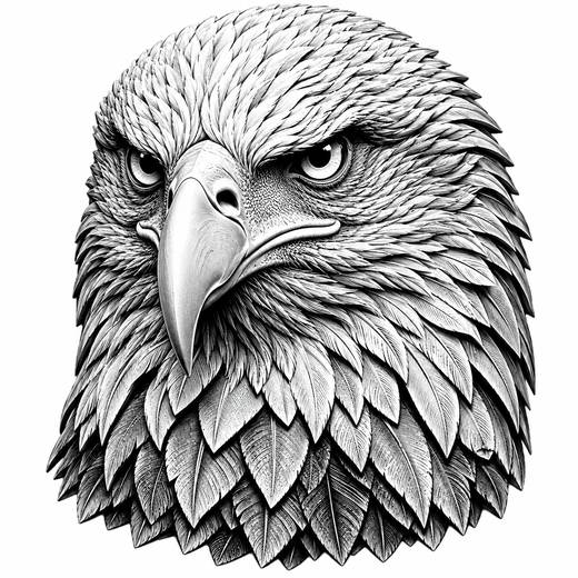 Intense Carved Eagle Portrait