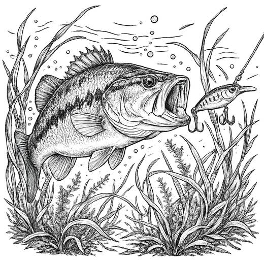 Largemouth Bass Chasing A Lure