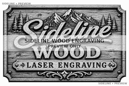 Rustic Mountain Wood Engraving Sign