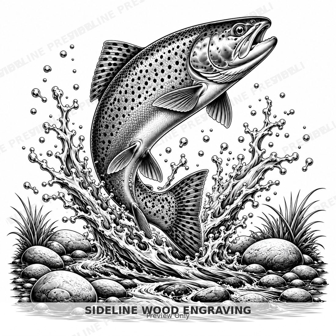 Cutthroat trout leaping from a mountain stream